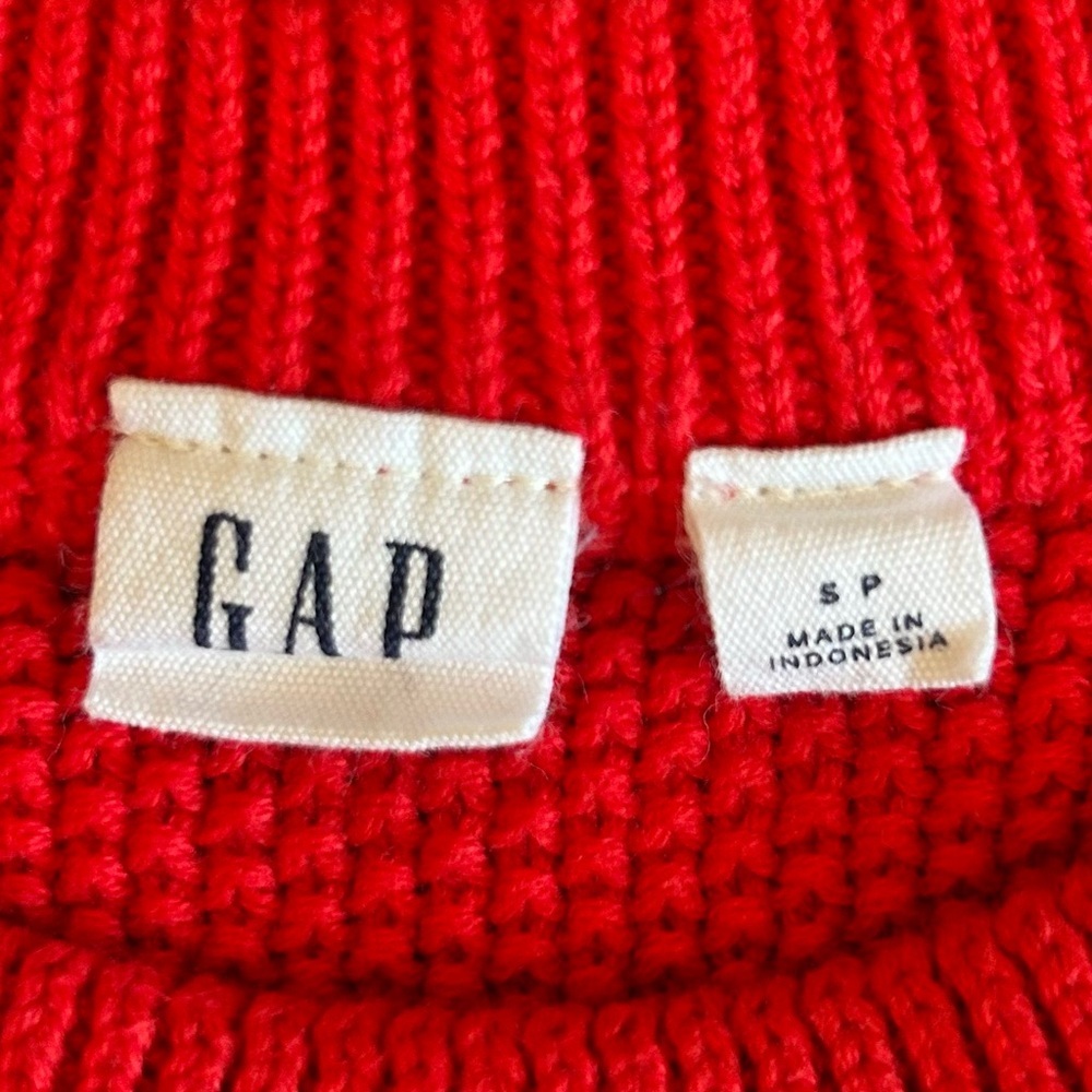 GAP Cable Knit Sweater Crewneck Organic Cotton Red Womens S - Picture 4 of 9